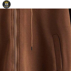 2026 Faible MOQ Hiver Sweats à capuche personnalisés à fermeture éclair intégrale pour homme, couleur unie, décontractés, 100% Coton, respirants, écologiques - Product Image 3