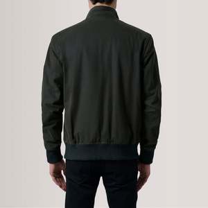 Morrison Reversible XS Bomber <b>Jacket</b> Water-Proof Olive Canvas Standing Collar Street Style Zippered Closure Casual for Autumn - Product Image 4