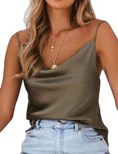 Camiseta sin mangas de seda 100% para mujer, camisetas sin mangas cómodas y suaves, OEM, proveedor de Vietnam, venta al por mayor - Product Image 1