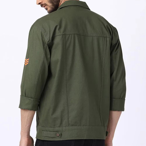 2025 New Fashion Design High Quality <b>Men</b> Canvas <b>Thin</b> Stand Collar Front Logo Denim <b>Jacket</b> Wholesale Price Custom Made <b>Jackets</b> - Product Image 3