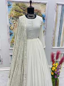 Launch – robe longue de soirée et Dupatta, ensemble de vêtements de styliste, tissu Faux Georgette, tenue traditionnelle, robe fantaisie décontractée - Product Image 3