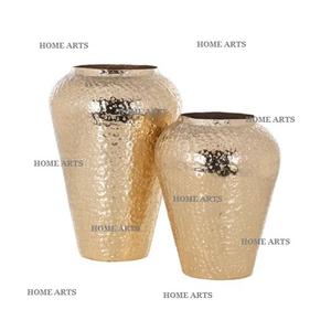 Ensemble de 2 vases à fleurs en laiton de qualité supérieure, différentes tailles, couleur or, pour mariage, écologiques, logo personnalisé - Product Image 1