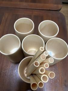 Gobelet à thé en bambou personnalisé et durable 99 tasse à couvercle naturel en or avec soucoupe tasse écologique réutilisable pour un usage quotidien - Product Image 5