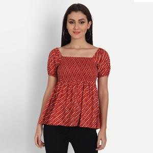 Women's Casual <b>Top</b> Maroon Cotton Stripe Print Slimming Poplin Satin Chiffon Available XL 4XL for Spring Summer Autumn Outwear - Product Image 2