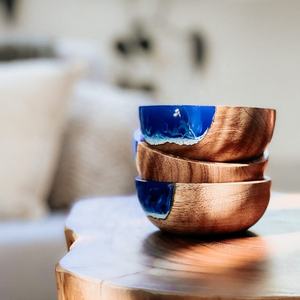 Haute qualité meilleur prix résine époxy bois joint bol de service vaisselle bol en vrac quantité pas cher prix bonne qualité - Product Image 5