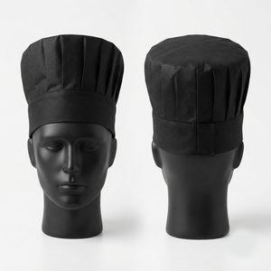 Gorro de Chef Impermeable de Primera Calidad, 40 GSM, No Tejido, con Panel Plegado Blanco, Desechable, con Logotipo Personalizado, Unisex, Ajustable - Product Image 5