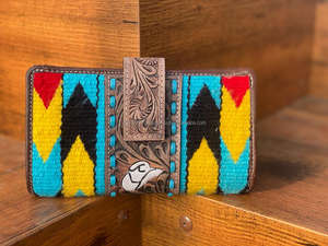 Nouveau Style occidental aztèque en cuir usiné pochette véritable fait à la main Vintage marron outillage Unique jeu de cartes Design portefeuille en cuir - Product Image 4