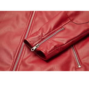 Chaqueta de cuero informal para hombre de calidad Premium 100% Original tamaño XS personalizable alta moda patrón sólido cierre de cremallera Top caliente - Product Image 4