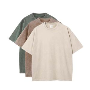 T-Shirt Vintage Effetto Acid Wash di Alta Qualità OEM, 100% Cotone 250G, Logo Personalizzato, Oversize, Comoda, Abbigliamento Casual per <span class=keywords><strong>Uomo</strong></span> e <span class=keywords><strong>Donna</strong></span> - Product Image 1