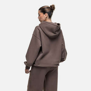 Sudadera con capucha de gran tamaño con cremallera para mujer Dakota Taupe más vendida, sudaderas con capucha transpirables y antiarrugas para mujer, ropa de gimnasio, Sudadera con capucha - Product Image 6