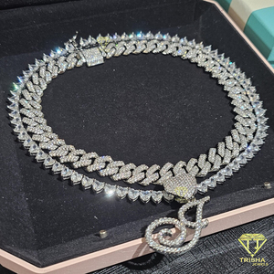 Colgante personalizado con letras de corazón y Plata de Ley 925 en VVS Lab Grown Diamonds Hip Hop Jewelry - Product Image 3