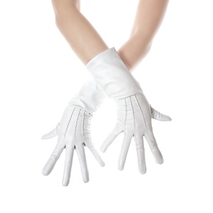 ถุงมือหนังแฟชั่นยาวปานกลางสีขาวสำหรับผู้หญิงถุงมือฤดูหนาวอบอุ่น - Product Image 2