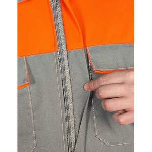 Overol de Trabajo Unisex Cómodo y Profesional CBF Balducci Group, Multibolsillos, Gris/Naranja, Mono Industrial Resistente - Product Image 4