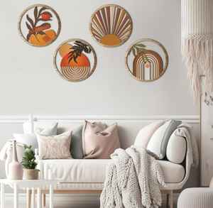 Artículos tradicionales para colgar en la pared hechos de metal MDF y madera natural con acabado artesanal - Product Image 5