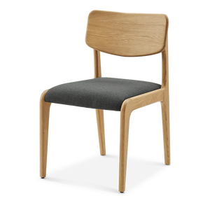 Silla de comedor de madera de inspiración escandinava con tapicería de tela suave, acabado de madera natural y asientos cómodos para modernos - Product Image 1