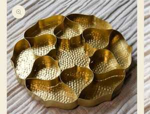 Plateau de service de fournitures alimentaires en tôle de coupe avec plateau de Style de luxe de finition en Bronze Antique doré - Product Image 2