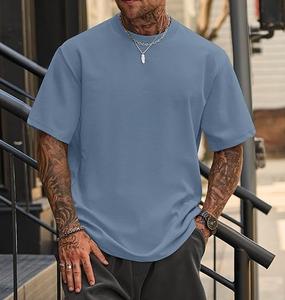 Custom Logo 300GSM Streetwear Box Cut Tee T Shirt Heavyweight RTS Product <b>TShirt</b> Graphic Cotton Oversized Boxy Fit T-Shirt <b>Men</b> - Product Image 5