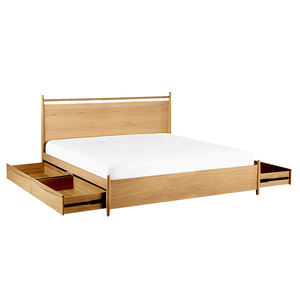 Lit king size en teck de haute qualité, couleur naturelle, adapté aux maisons, hôtels, villas et appartements. - Product Image 4