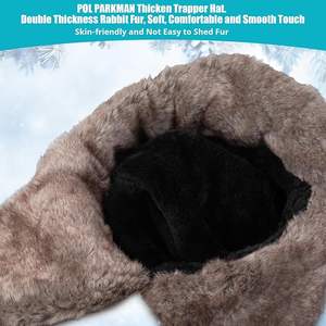 Chapeau en cuir épaissi Chapeau de trappeur d'hiver pour homme Chapeau coupe-vent marron foncé - Product Image 3