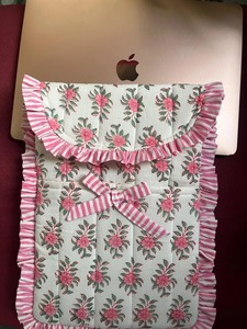 Bolsa de viaje acolchada de algodón con logotipo personalizado al por mayor para tablet y portátil, funda protectora, bolsa para libros, bolsa acolchada de algodón con bolsillos - Product Image 3