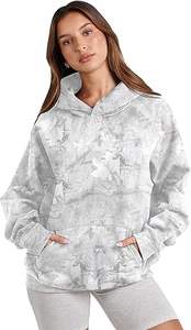 Sudadera con capucha de gran tamaño con estampado personalizado para mujer Sudadera de manga larga OEM Jersey de etiqueta privada Suministro al por mayor - Product Image 3