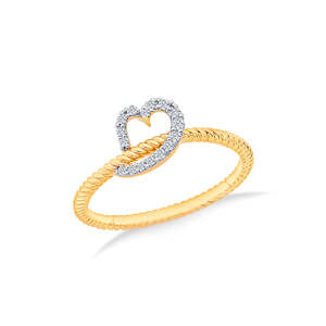Bague en or et diamants en forme de cœur - Product Image 2