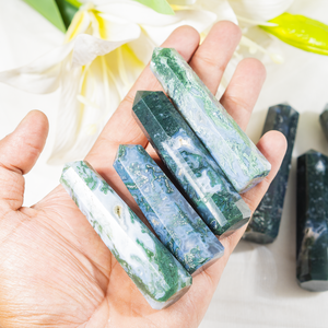 Superior Quality Moss Agate 1kg Crystal Towers/Obelisk Elegant Stunning Decorative Heavyweight For Meditation At Wholesale Price - Product Image 2