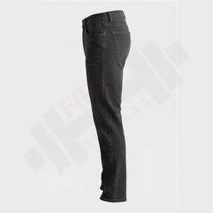 Pantalon en jean bleu pour homme, coupe slim, extensible, vintage, délavé, avec poches extérieures personnalisées, impression personnalisée, collection 2025 - Product Image 3
