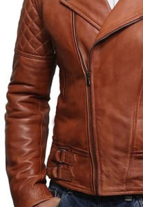 แจ็กเก็ตหนังแกะสไตล์วินเทจของผู้ชายขายดีมีหลายกระเป๋าสำหรับฤดูใบไม้ผลิขนาดพิเศษ - Product Image 4