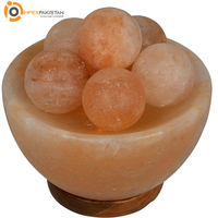 Lampe de sel de bol de feu de l'Himalaya de décor à la maison avec 6 boules de massage de qualité supérieure fabriquées au Pakistan PAR IMPEX PAKISTAN