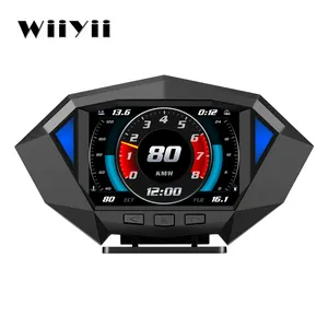 הכי חדש P1 OBD2 + GPS + מדרון מטר כפולה מערכות רכב HUD הראש למעלה תצוגה אוטומטי אלקטרוניקה עם פונקציות אזעקה