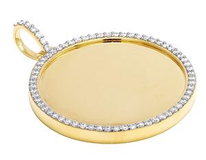 Colgante clásico de plata de ley S925 con imagen de memoria de diamante Moissanite para compromiso, boda o fiesta - Product Image 2