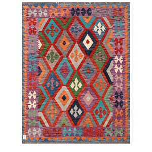 Alfombra Kilim de Maimana, Afganistán, 200 x 147 cm, Juego de Alfombras - Product Image 1