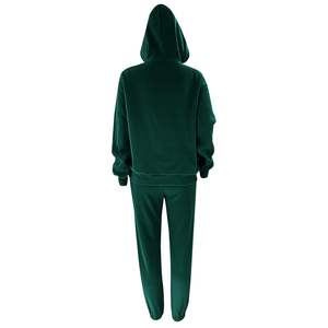 Logo personnalisé grande taille tenue décontracté mode 2 pièces ensemble jogger sweat pantalons de survêtement coton survêtement pour femmes - Product Image 5