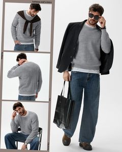 Suéter para hombre, Jersey de punto, suéteres de color sólido, totalmente transpirable, de secado rápido, el mejor Material para el invierno, logotipo personalizado posible - Product Image 2