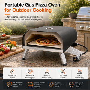 Horno de Pizza <span class=keywords><strong>a</strong></span> <span class=keywords><strong>Gas</strong></span> con Certificación ETL de 12/16 Pulgadas, Horno para Hornear Pizza para Cocina Exterior, Función Dual de <span class=keywords><strong>Gas</strong></span> Natural y Propano - Product Image 2