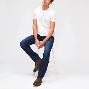 Pantalones Vaqueros de Mezclilla de Cintura Media, Tejido Recto, para Hombre, Estilo Nuevo, para Uso en Exteriores, Alta Calidad, Color Personalizado, Servicio OEM, Precio Bajo en Pakistán - Product Image 3