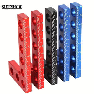 Équerre de positionnement à 90 degrés pour le travail du bois, règle en aluminium en forme de <span class=keywords><strong>L</strong></span> avec trous de serrage, équerre en <span class=keywords><strong>L</strong></span> pour la fabrication d'armoires, équerre à 90 degrés - Product Image 1