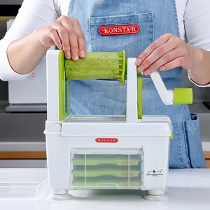 最新设计易于使用和清洁手持式蔬菜螺旋切片机可折叠马铃薯螺旋切片机家用
