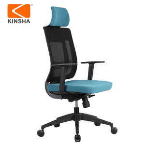 Kinsha เก้าอี้ห้องประชุมผู้บริหารปรับได้ทันสมัยเก้าอี้หมุนหลังสูงพร้อมพนักพิงศีรษะหนัง PU ตาข่ายโลหะผ้าโฟม - Product Image 1