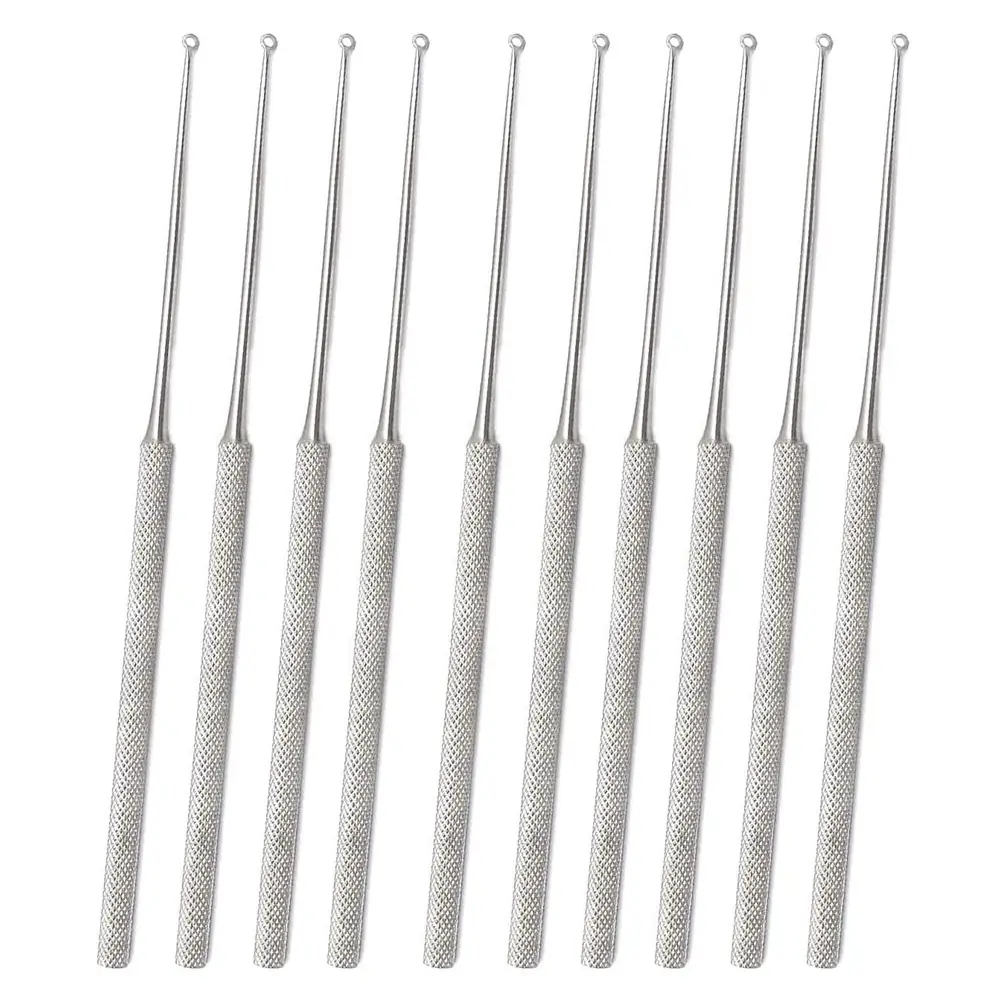 Top Quality Buck Ear Curettes Blunt and Sharp Straight Angled Sizes Set Of 10 Pcs Ear Curette ENT Instruments By debonairii