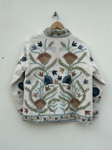 La plupart des tendances à la main Suzani broderie velours veste d'hiver femmes court Suzani veste taille libre court veste matelassée - Product Image 2