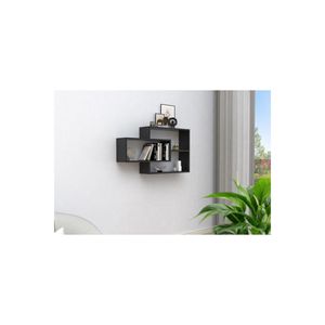 KARO Modern Black Suntalam Four-Tier Wall <b>Shelf</b> for Bathroom <b>Kitchen</b> Living Room-Multi-Purpose Home Organization Solution - Product Image 1
