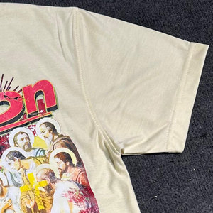 Ropa de calle personalizada de corte Regular de alta calidad 100% algodón lienzo transpirable de secado rápido hombres camiseta nuevo logotipo distinto DTG - Product Image 4