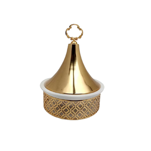 Plato para servir comida de diseño atractivo en plato para servir de forma redonda de aluminio para uso doméstico en hoteles y restaurantes - Product Image 5