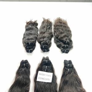 Cabello humano indio vietnamita virgen recto y sedoso, cutícula cruda, paquetes de trama alineados, pelucas de rizos profundos de onda Natural incluidas - Product Image 2