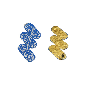 Boucles d'oreilles créoles en laiton doré mat, style Meenakari, pour fêtes, pour filles et femmes - Product Image 3