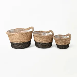 Hot Item Seagrass Woven Baskets Vietnam Suppliers Modern Wholesale Handmade Bamboo Products Items Home Storage Organization