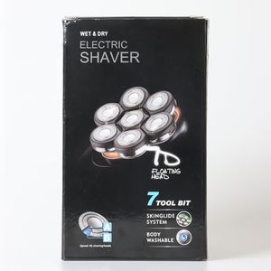 Rasoir électrique étanche IPX7 pour hommes chauves, rasoir rotatif humide et sec avec chargement USB sans fil pour usage facial et application en camping-car - Product Image 1