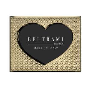 Beltrami Heart Shape Photo <b>Frame</b> Silver Plated Wood Embossing <b>Printing</b> Durable Made in Italy - Product Image 1